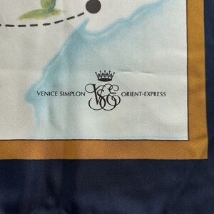 Vintage Venice Simplon Orient Express Silk Scarf Journey Pattern